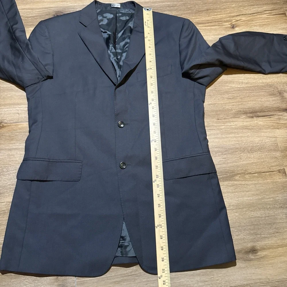 Ermenegildo Zegna Blazer Traveller Wool Silk Jacket Mens US 38R Black Italy Made